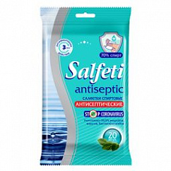 Салфетки SALFETI STOP CORONAVIRUS влаж. антисепт. спирт. №20
