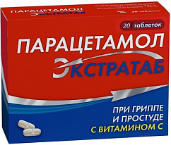 Парацетамол Экстратаб таб. 500мг+150мг №20