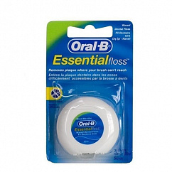Зубная нить ORAL-B Essential Floss 50м вощеная мятная