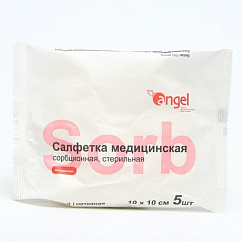 Салфетки ANGEL стер. 8-слойн. 10см х 10см №5 (нетканные)
