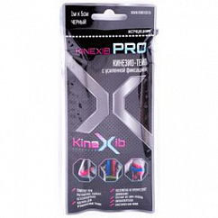 Лента клейкая КИНЕЗИО-ТЕЙП Kinexib Pro с усил. фиксацией 1м х 5см (черн.)