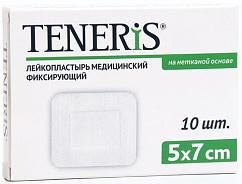 Лейкопластырь TENERIS 5х7см №10 (неткан. осн. стер.) с впит. подуш.
