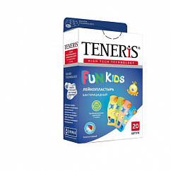 Лейкопластырь TENERIS FUN KIDS с ионами серебра на полимерн. основе №20