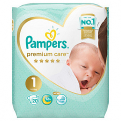 Подгузники PAMPERS Premium Care Newborn (2-5кг) №20