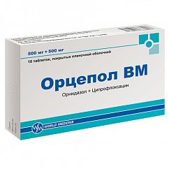 Орцепол ВМ таб. п/пл. об. 500мг+500мг №10
