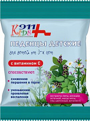 911 Кидс леденцы (липа/ромашка/мед/вит С) 50г