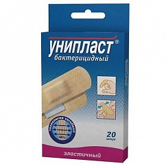 Лейкопластырь бактерицидный УНИПЛАСТ натуральн. 1,9 x 7,2см №20