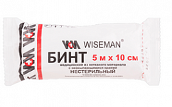 Бинт WISEMAN неткан. н/стер. 5м х 10см инд. уп.