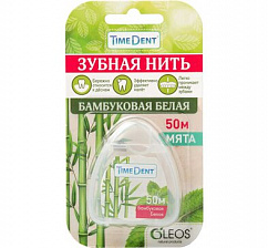 Зубная нить Time Dent бамбуковая белая 50м