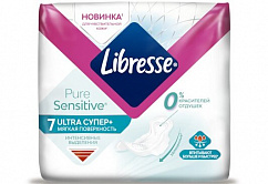 Прокладки гигиенические LIBRESSE Super Ultra Pure Sensitive мягк. пов. №7