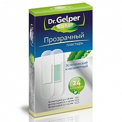 Лейкопластырь DR GELPER ALOEPLAST прозрачный №24