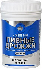 Дрожжи пивные ЭКО-МОН таб. 450мг №100 с железом