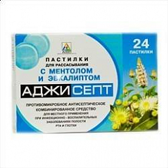 Аджисепт таб. д/рассас. (ментол-эвкалипт) №24
