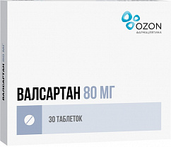 Валсартан таб. п/пл. об. 80мг №30
