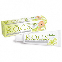 Зубная паста детская РОКС Baby (0-3лет) Нежный Уход Душистая Ромашка 45г