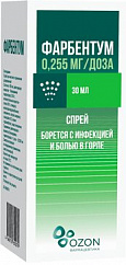 Фарбентум фл.(спрей д/наружн. прим. дозир.) 0,255мг/доза 30мл №1