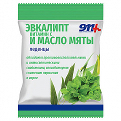 911 Леденцы эвкалипт, масло мяты с вит. С 50г