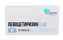 Левоцетиризин таб. п/пл. об. 5мг №30