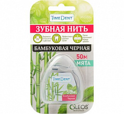 Зубная нить Time Dent бамбуковая черная 50м