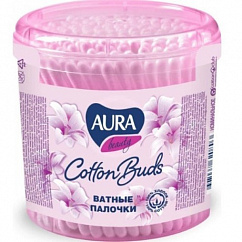 Ватные палочки AURA №200 (пласт. банка)