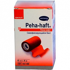 Бинт PEHA-HAFT фикс. самокл. 4м х 8см (красный)