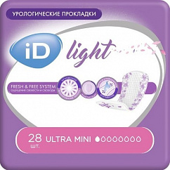 Прокладки урологические ID Light Ultra Mini №28