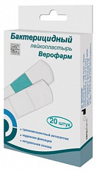 Лейкопластырь бактерицидный ВЕРОФАРМ Эконом натуральн. 1,9 x 7,2см №20 (бел.)