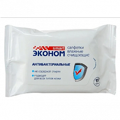 Салфетки Эконом Smart влаж. антибактериальные №15