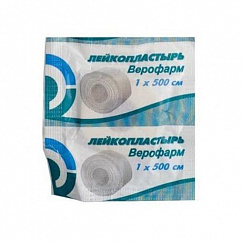 Лейкопластырь ВЕРОФАРМ катуш. (контурн. упак.) 1см х 500см