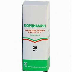 Кордиамин фл.(капли д/приема внутрь) 25% 30мл №1