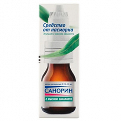 Санорин с маслом эвкалипта фл.-кап.(капли назальн.) 0,1% 10мл