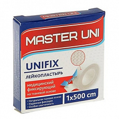 Лейкопластырь MASTER UNI UNIFIX фиксирующий 1смх500см (ткан. основа)