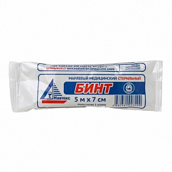 Бинт марлевый стер. 5м х 7см инд. уп.