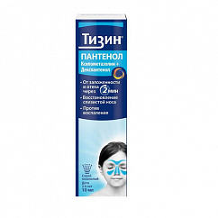 Тизин Пантенол фл.(спрей назальн. дозир.) 0,05мг+5мг/доза 10мл