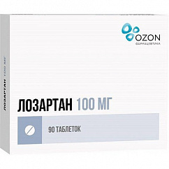 Лозартан таб. п/пл. об. 100мг №90