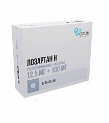 Лозартан Н таб. п/пл. об. 12,5мг+100мг №90