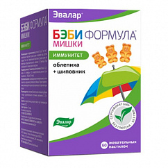 Бэби формула Мишки Иммунитет пастилки жев. №60